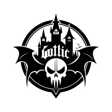 recommend clip art: Gothic Halloween logo design template, Silhouette logo design template black and white