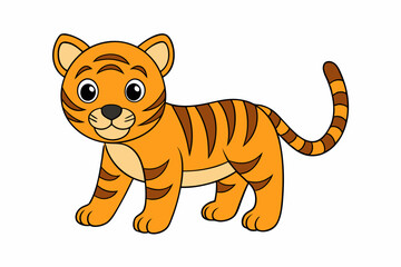 tiger cartoon isolated on white