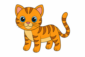 A wild tiger vector art in white background illustration.