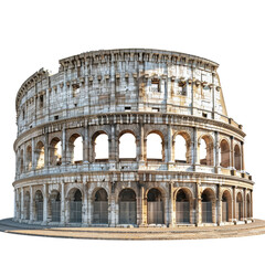Fototapeta premium Roman Colosseum Isolated on Transparent Background. Isolated on Transparent or White Background, PNG