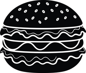 decorative Hamburger Silhouette black and white