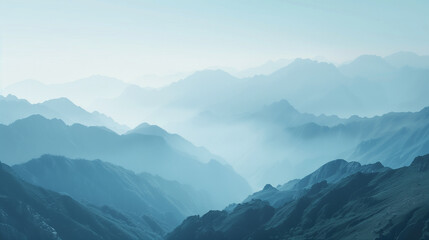 Fototapeta premium Calming Mountain View with Misty Peaks