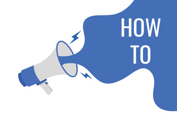 how to button, banner, label, template for website. how to text with colorful megaphone icon
