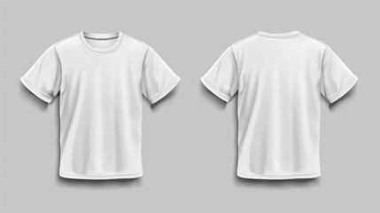 Plain casual t-shirt front and back views, add a subtle graphic design element on the chest.
