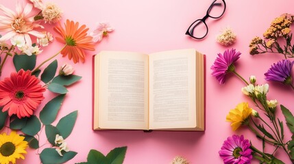Floral elements for World Book Day celebration