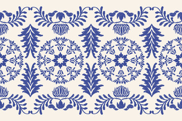 Saree Sarong Motifs Ikat floral paisley embroidery floral.ikat ethnic oriental pattern traditional.Ikat embroidery style abstract embroidery design for texture, fabric, clothing, wrapping, decoration