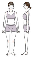 骨格診断　ウェーブ　イメージイラスト