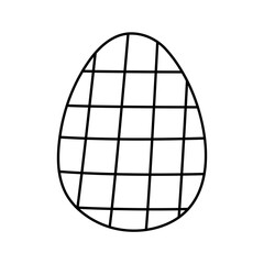 Cute decorated Easter egg isolated on white background. Vector hand-drawn illustration in doodle style. Perfect for holiday designs, cards, logo, decorations.