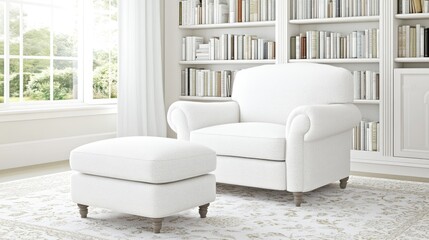 A stylish living room showcases large windows with city views, contemporary furniture, and a cozy ambiance in a modern urban apartment