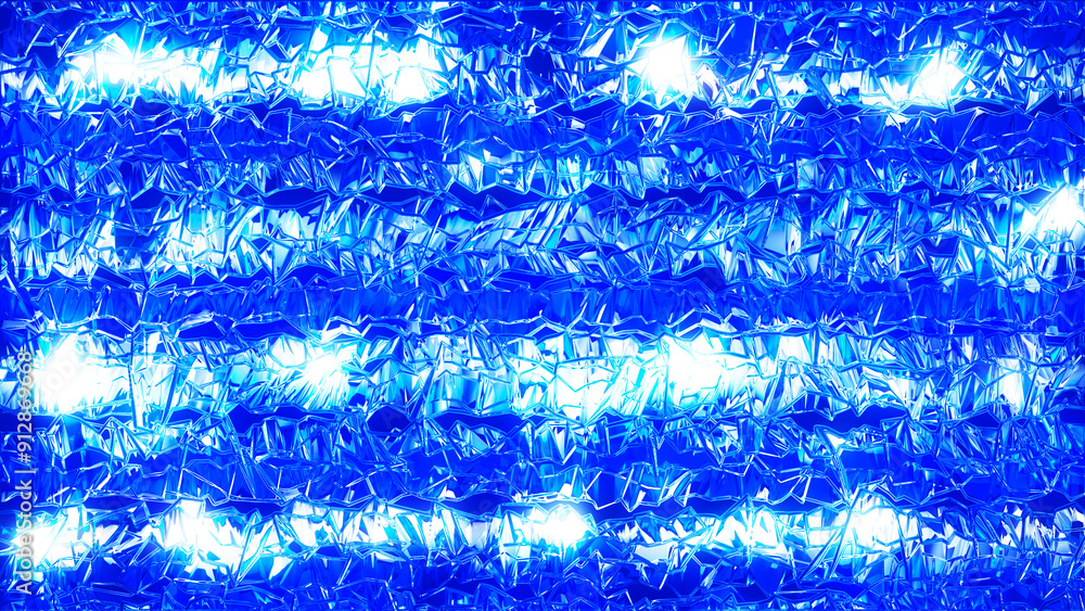 Poster geometric background of triangles. blue foil. blue and white background with many small triangles. c