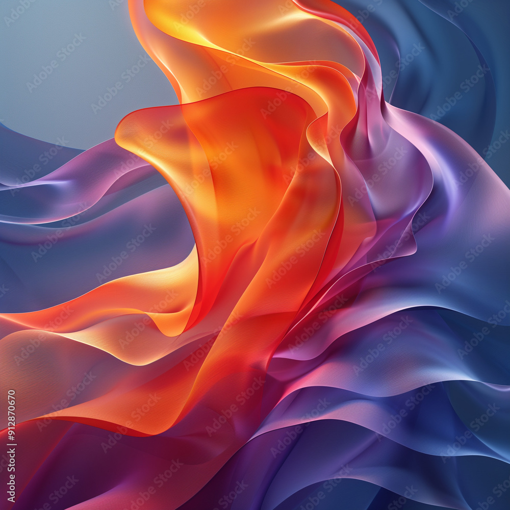 Poster abstract flowing fabric: a vibrant and captivating abstract design featuring a dynamic flow of color