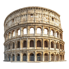 Fototapeta premium Roman Colosseum Isolated on Transparent Background Isolated on Transparent or White Background, PNG