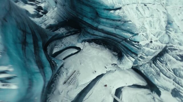 cold snow cave and montain during winter