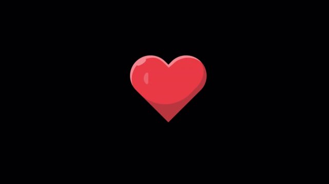 Red Love Animation Video - Transparent