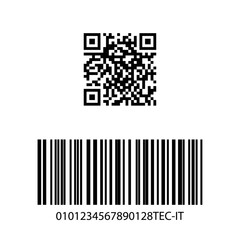 Barcode and QR code Set Vector design illustration