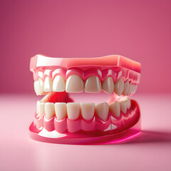 Close-up of a denture