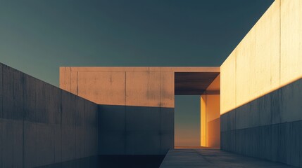 Obraz premium Minimalist Abstract Architecture at Dusk