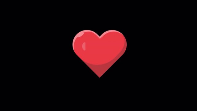 Red Love Animation Video - Transparent