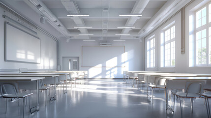 Fototapeta premium desk and board in classroom