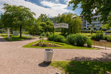 Kurpark und Rosengarten im Staatsbad Bad Kissingen, Unterfranken, Franken, Bayern, Deutschland