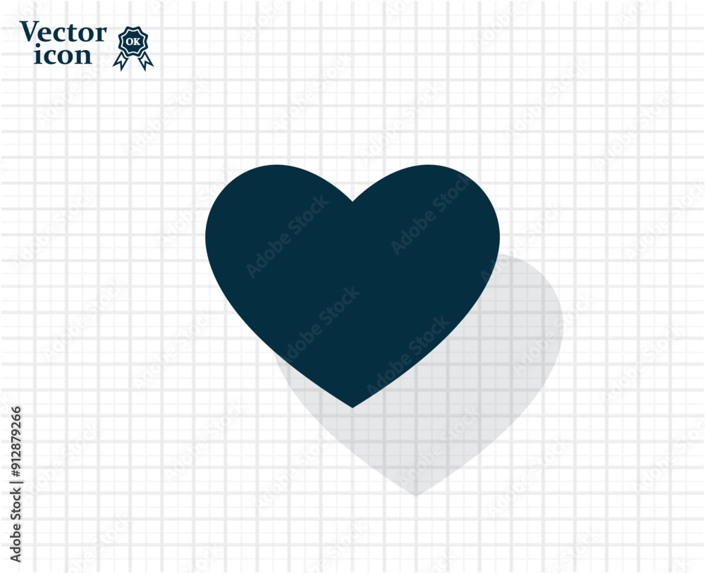 Poster vector dark color icon with shadow on light checkered background
