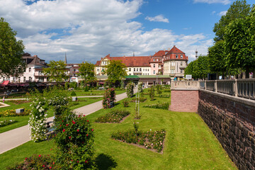 Kurpark und Rosengarten im Staatsbad Bad Kissingen, Unterfranken, Franken, Bayern, Deutschland