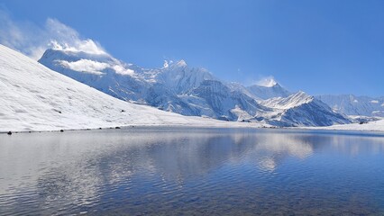 Hiking the Annapurna Mountain Range Circuit Trek in Himalaya, Nepal