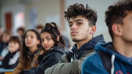 Obraz premium Young Students in a Classroom