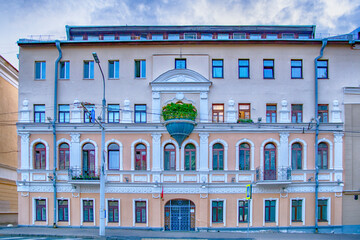 MINSK, BELARUS- August 01, 2024: Stalinist architecture in the center of Minsk