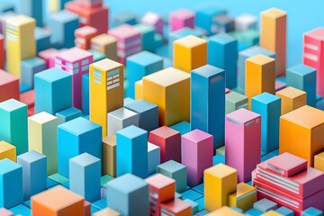 Obraz premium Abstract Colorful Cityscape Illustration