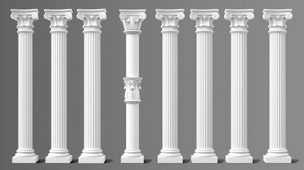 Collection of Classic Columns - Architectural Design Elements