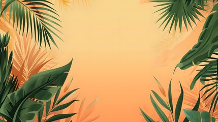 Obraz premium Tropical Leaves Background Illustration