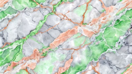 Green and Pink Marble Texture with Gold Veins