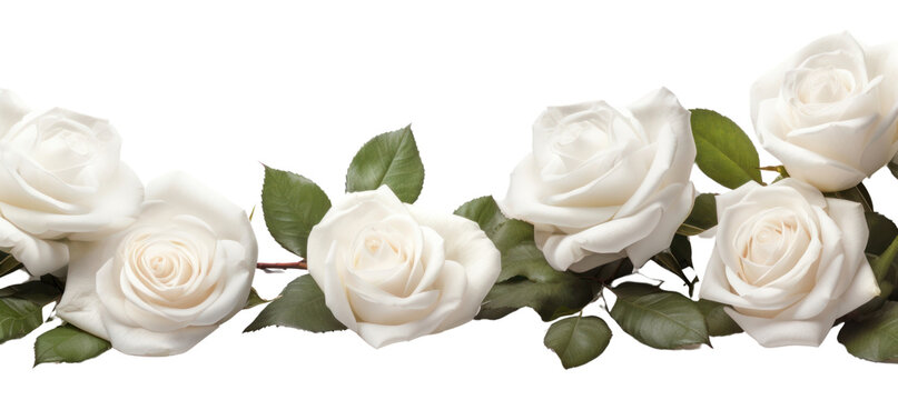 PNG White rose border flower blossom plant.