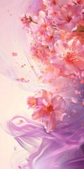 Pink Flower Blossom Abstract Background Design