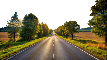 Fototapeta premium Highway A-Road Isolated on Transparent Background