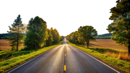 Highway A-Road Isolated on Transparent Background