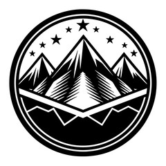  Mountain illustration and morning vector