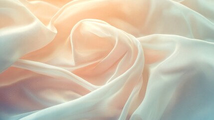 Obraz premium Close-up of soft, elegant fabric draping and flowing gently in a serene background.