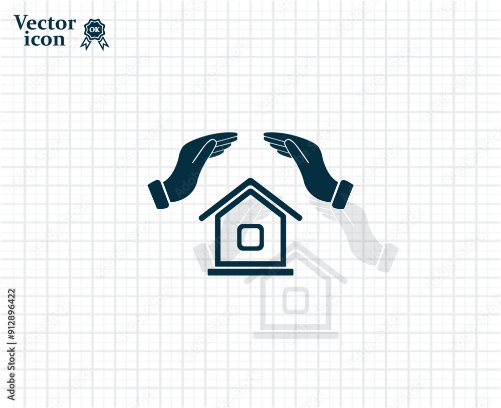 Aufkleber vector dark color icon with shadow on light checkered background