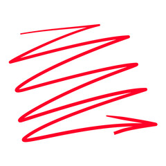 Red arrow line hand drawn