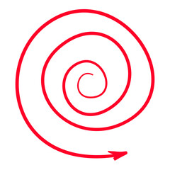 Red arrow line hand drawn