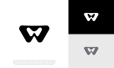 Initials W logo design. Initial Letter Logo. Innovative high tech logo template.