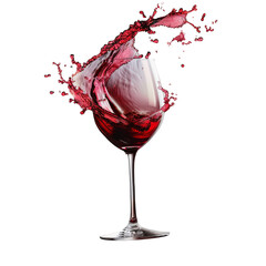 Red Wine Splashing Vector Isolated on Transparent or White Background, PNG