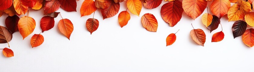 Obraz premium Autumn foliage on white backdrop