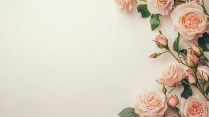 Celebrate your special day with a vintage minimal greeting card featuring an elegant design of blooming roses and delicate butterflies