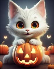 猫とジャックオランタン