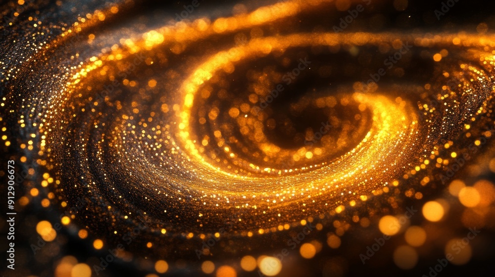 Leinwandbilder dynamic 3d golden vortex with intricate, glowing patterns, illustrating motion and richness