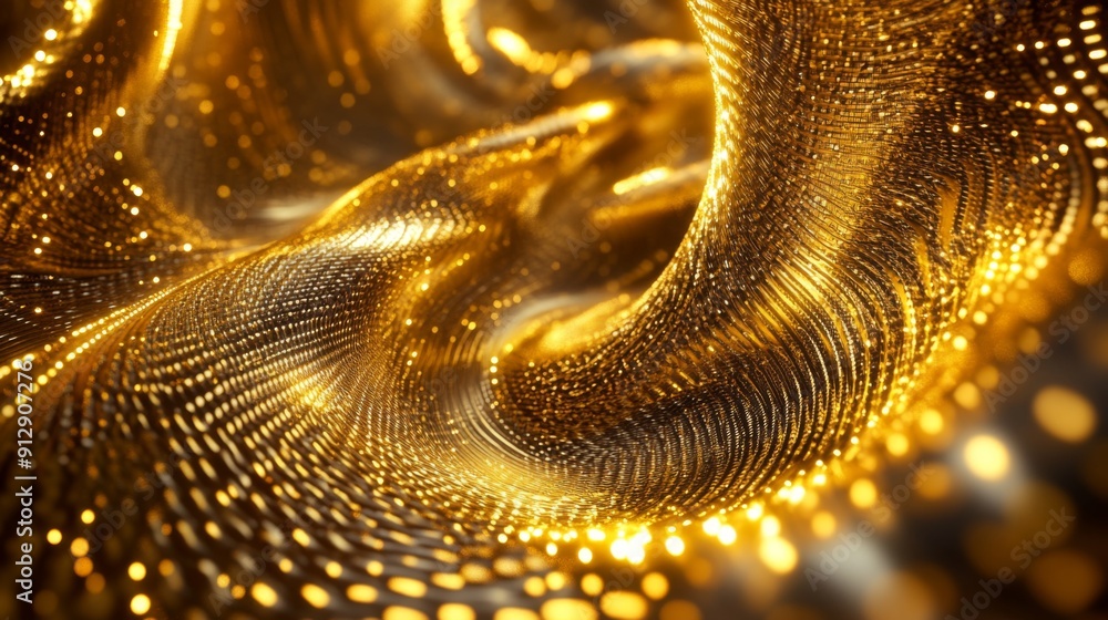 Fototapete dynamic 3d golden vortex with luminous patterns, evoking a sense of infinite elegance.