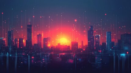 Background of a futuristic smart city 